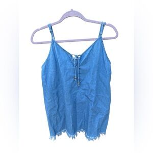Easel Blue Sleeveless Top